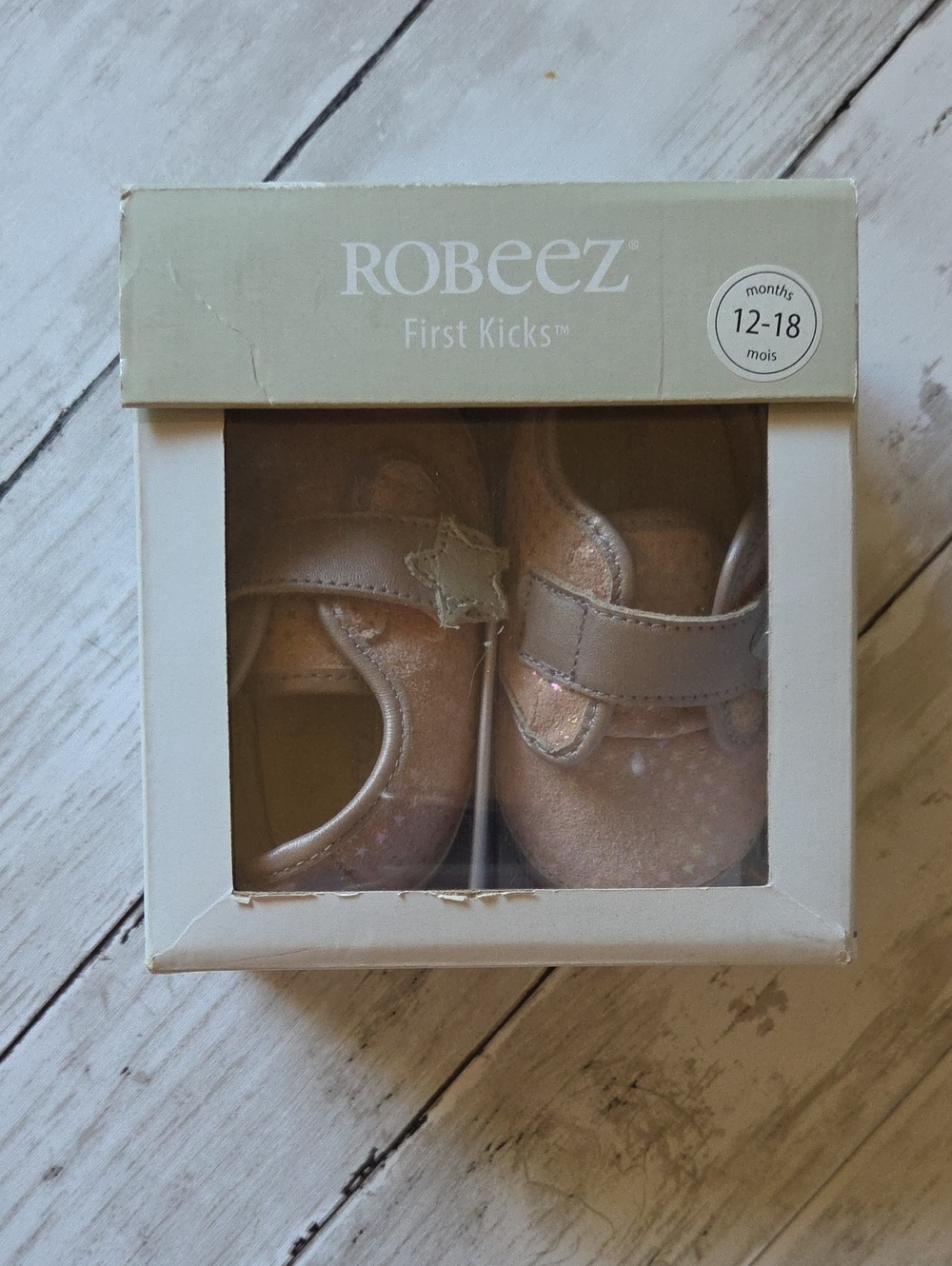 Robeez Metallic Pink Star-Accent Baby Mary Janes